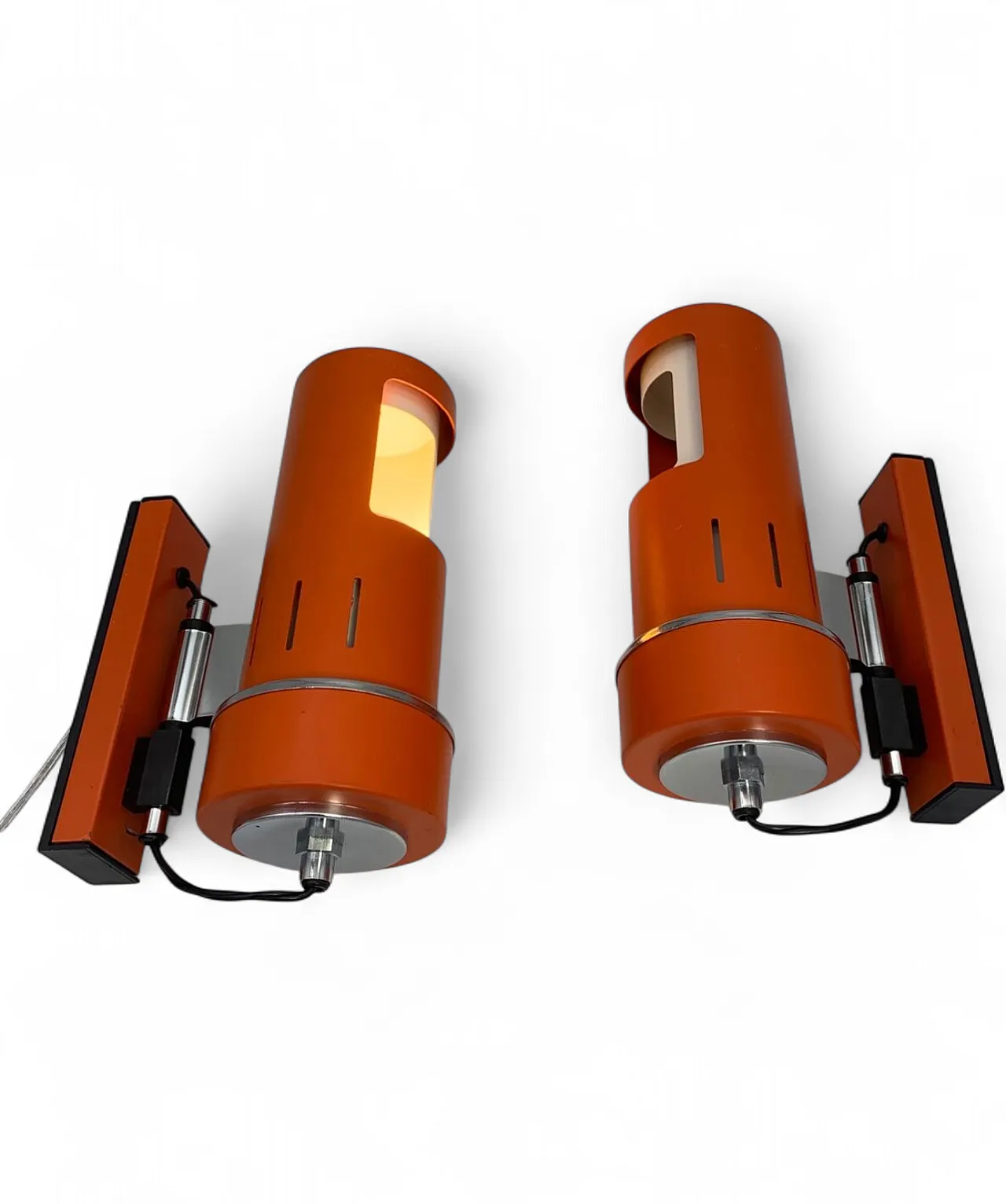 Pair of metal sconces, 1970s 7