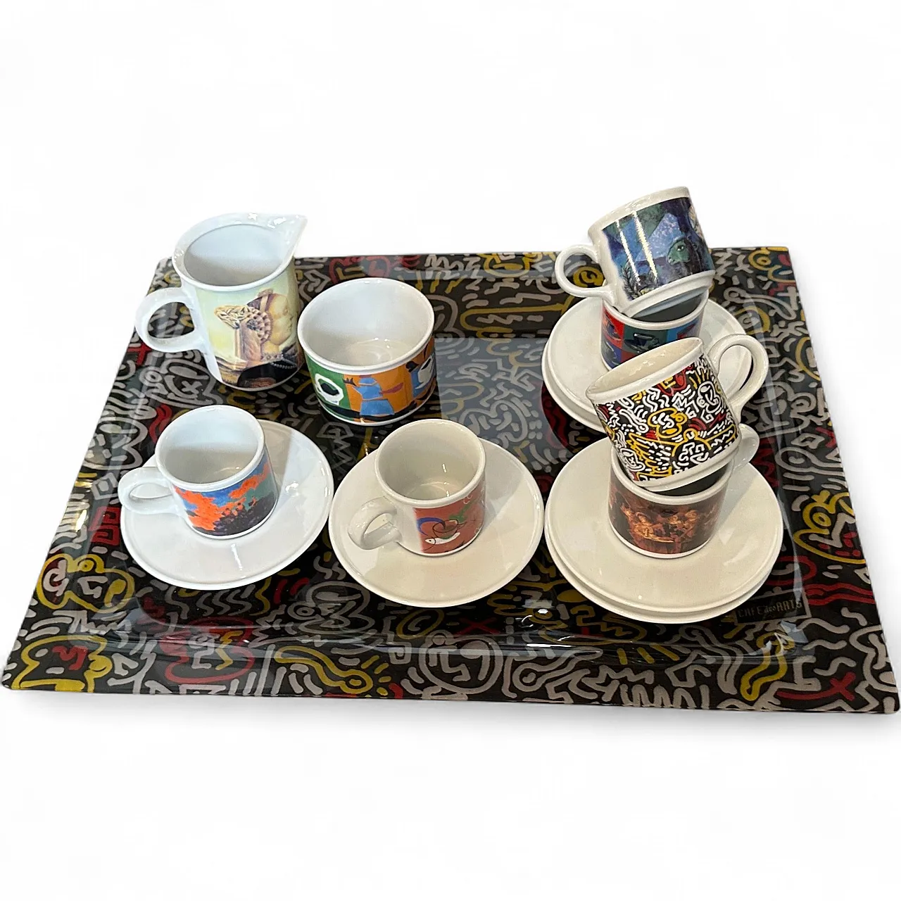 Coffee service and serving tray Cafè des Arts by Lavazza, 1990s 22