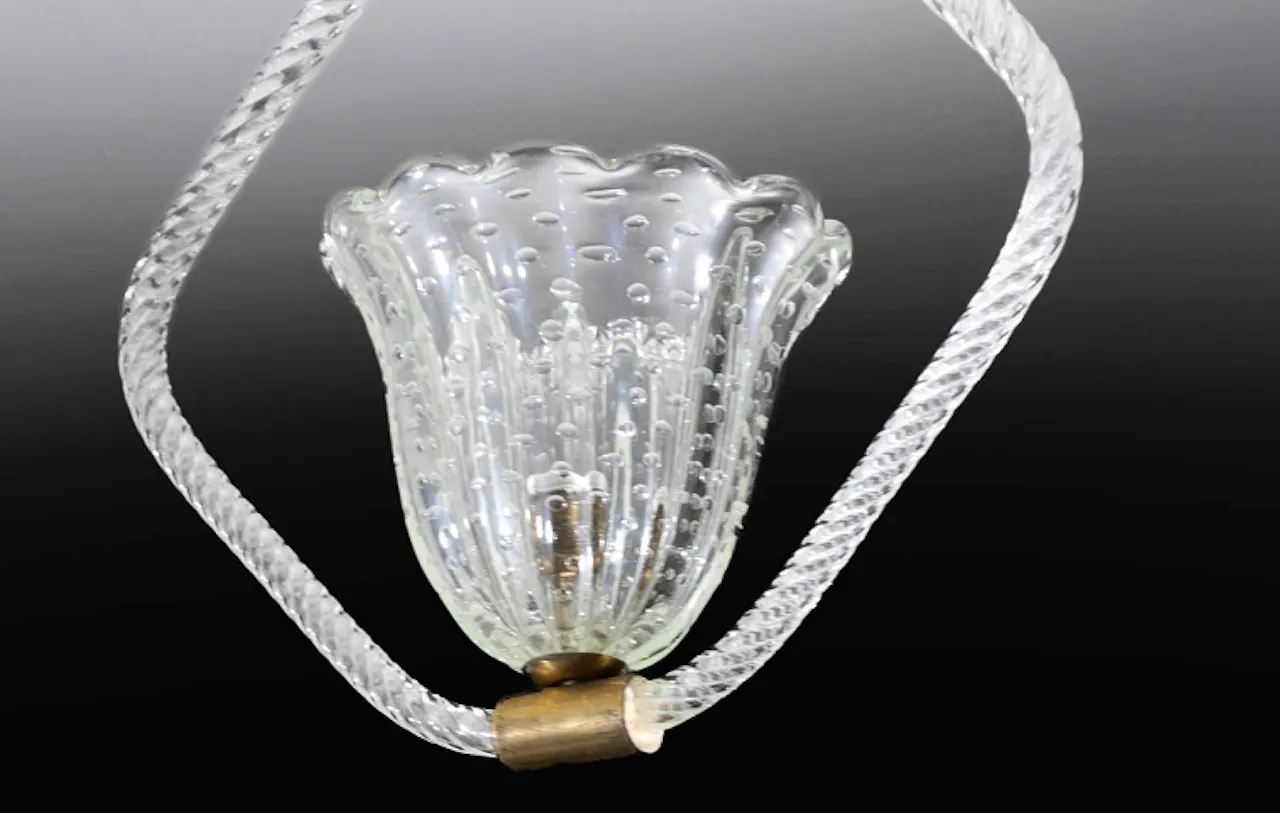 Barovier&Toso, lampada a sospensione, anni '40 3