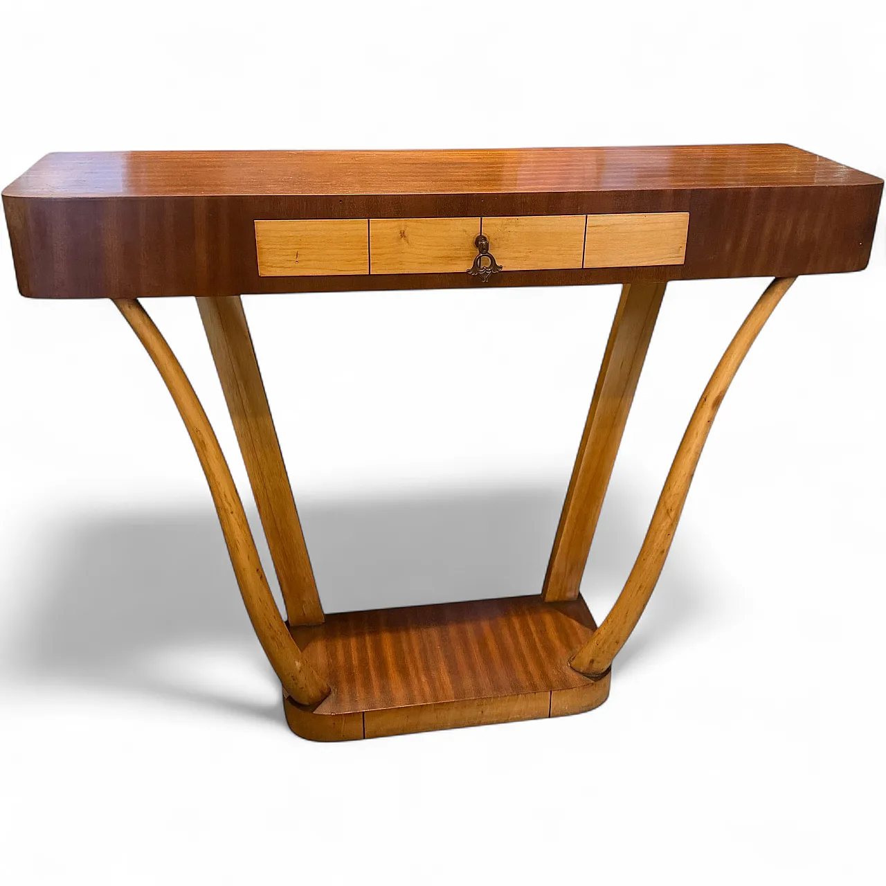 Gio Ponti style Mid-Century Modern wood console, 1950s 13