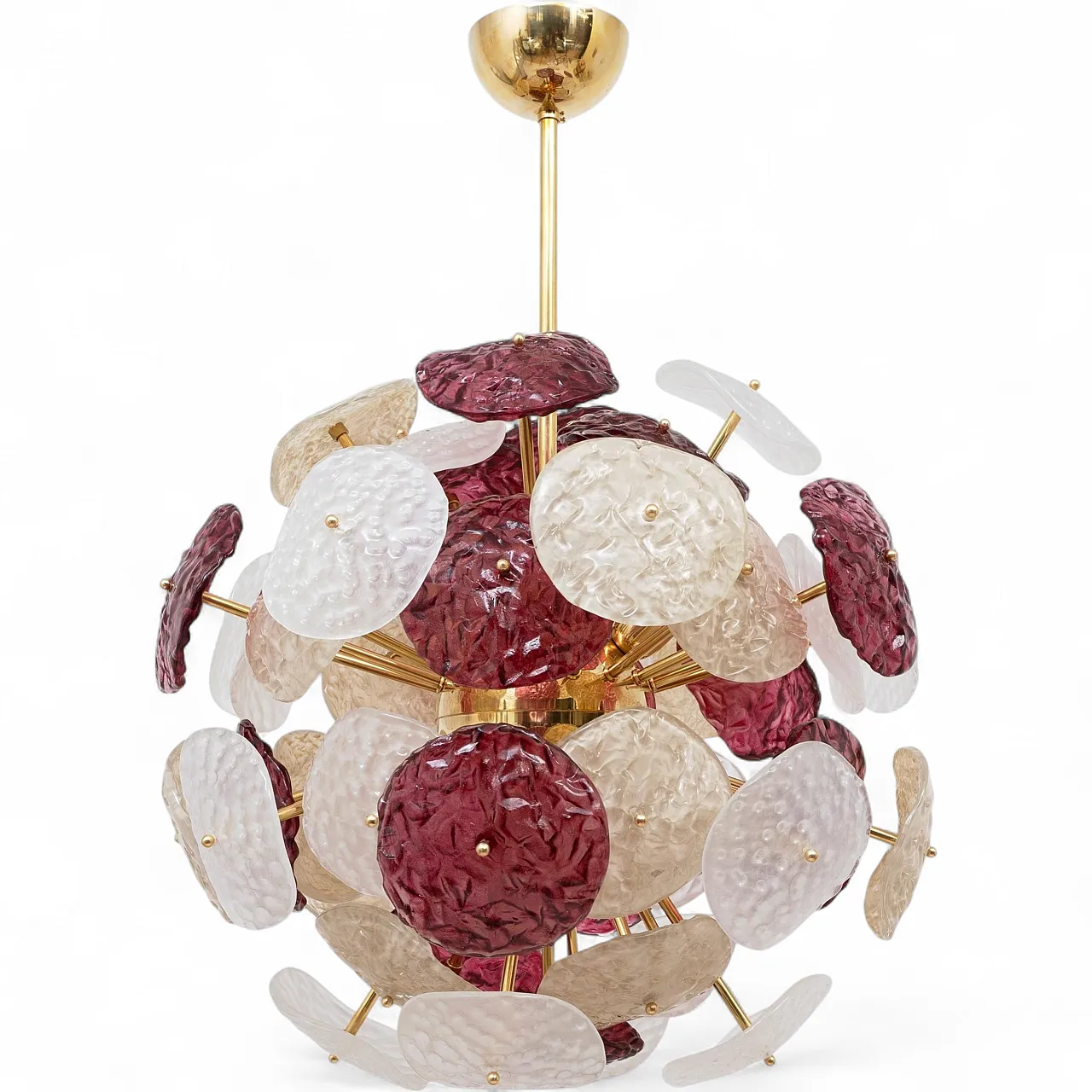 Lampadario Sputnik in vetro di Murano e ottone, '900 13
