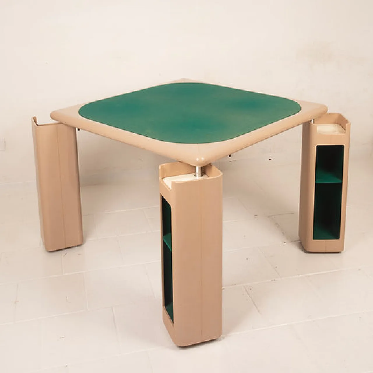 Tavolo Pierluigi Molinari in legno e feltro per Pozzi, anni '70 8