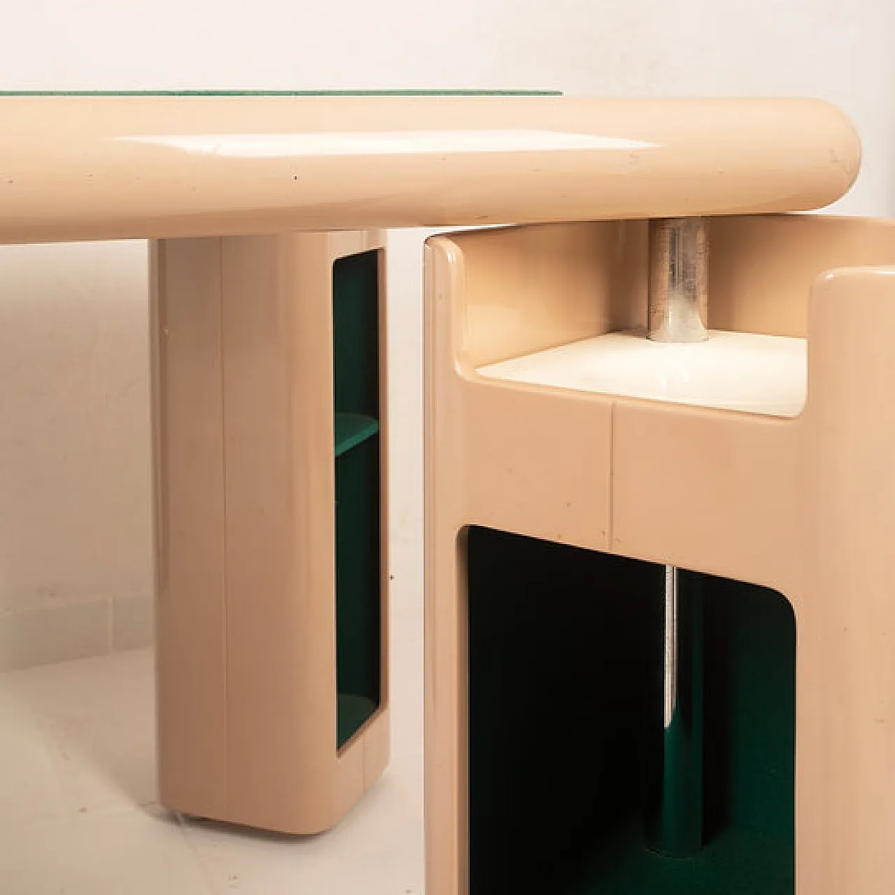 Tavolo Pierluigi Molinari in legno e feltro per Pozzi, anni '70 11