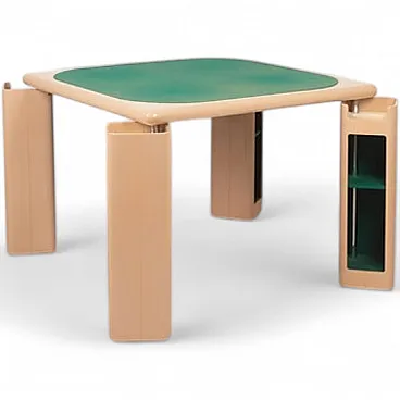 Tavolo Pierluigi Molinari in legno e feltro per Pozzi, anni '70
