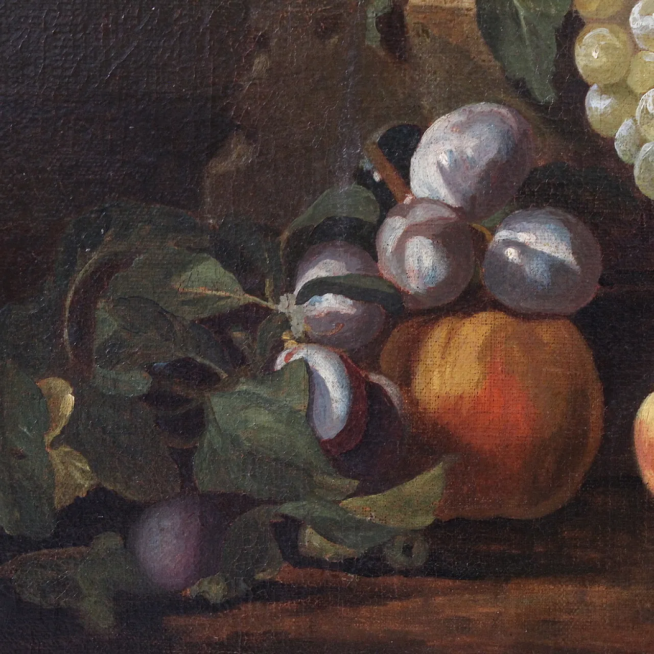 Antico dipinto italiano del XVII secolo, natura morta con frutta 7