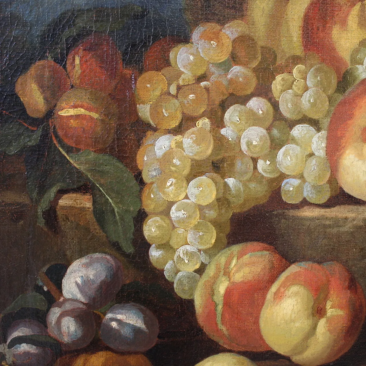 Antico dipinto italiano del XVII secolo, natura morta con frutta 9