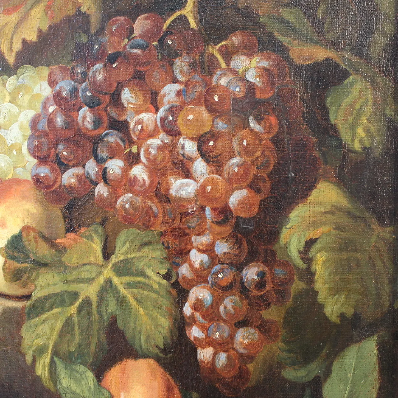 Antico dipinto italiano del XVII secolo, natura morta con frutta 14