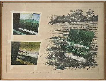 Study for Painting by Ian McKeever, mixed media, 1940s