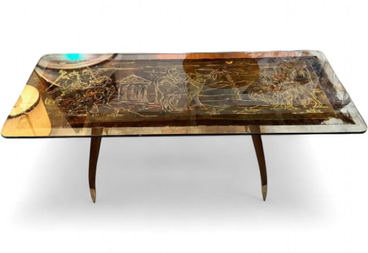 Haeti decorated panel coffee table, 1950s 9