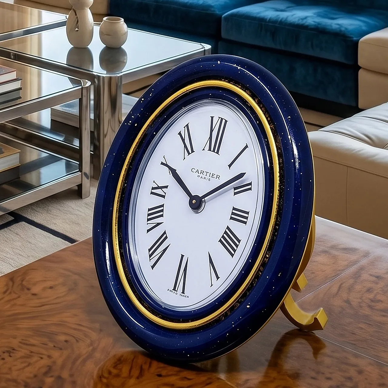 Cartier alarm clock pendulette lapis lazuli, 1980s 2