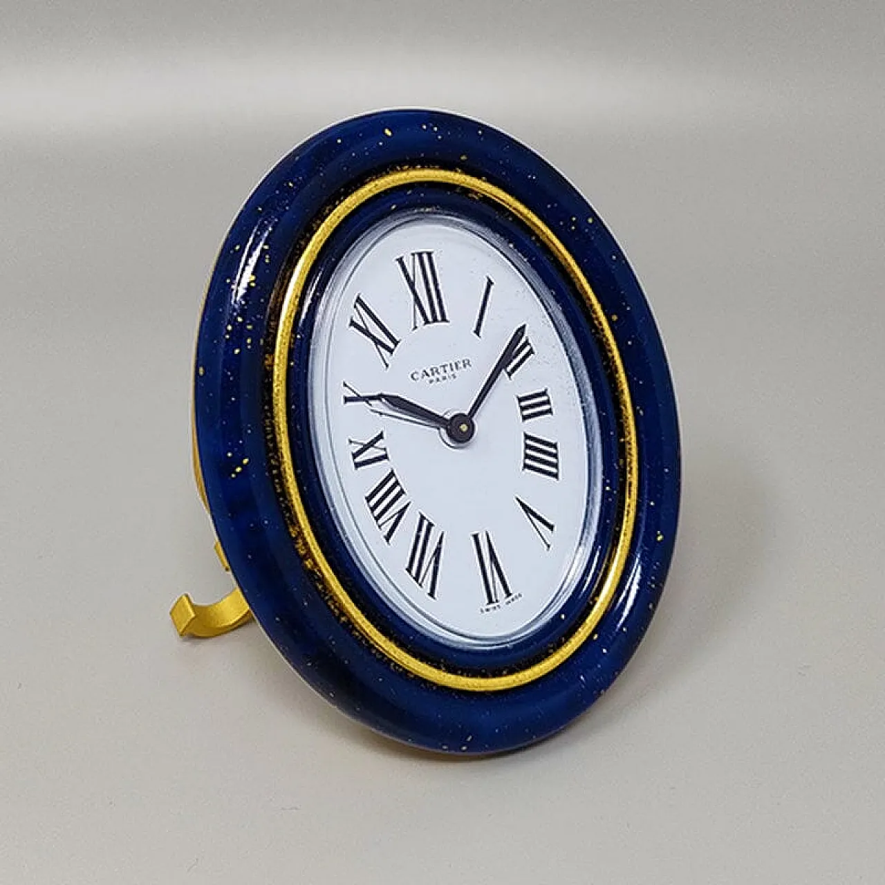Cartier alarm clock pendulette lapis lazuli, 1980s 3