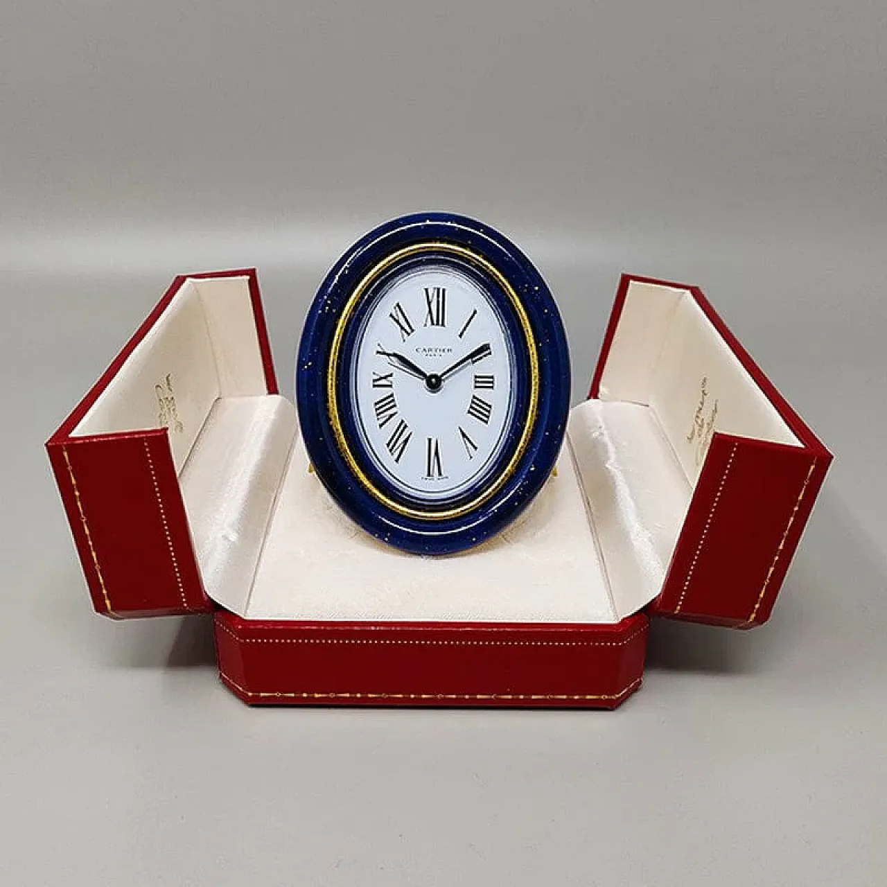Cartier alarm clock pendulette lapis lazuli, 1980s 7