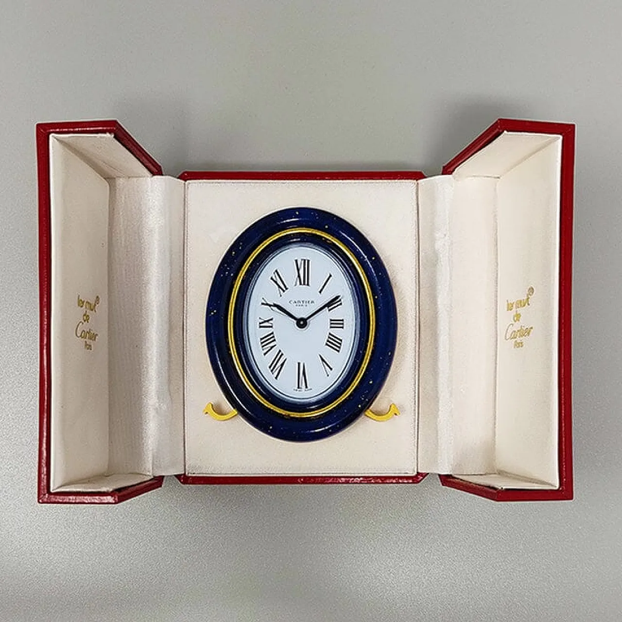 Cartier alarm clock pendulette lapis lazuli, 1980s 8