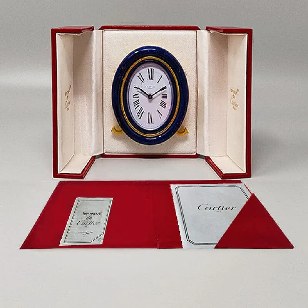 Cartier alarm clock pendulette lapis lazuli, 1980s 9