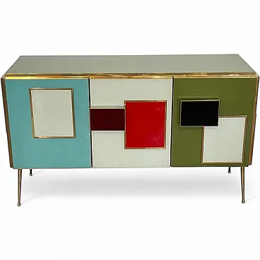 Multicolor glass sideboard, 1990s