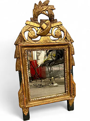 Piccola specchiera Impero in foglia oro, '800