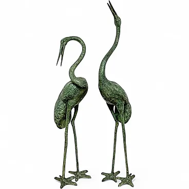 Bronze heron sculptures, Italy, 20th century, set of 2
