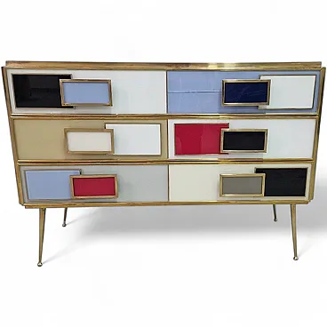 Dresser with 3 glass drawers, 1990s