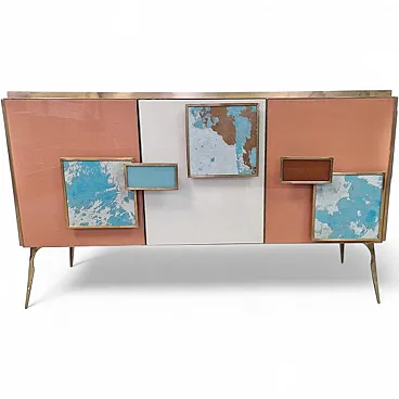 Three-door glass sideboard, 1990s