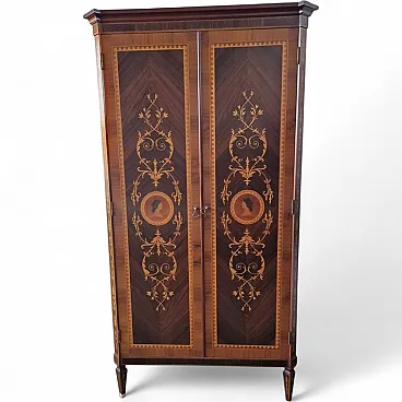 Two-door wardrobe in walnut with inlays, early 21st century