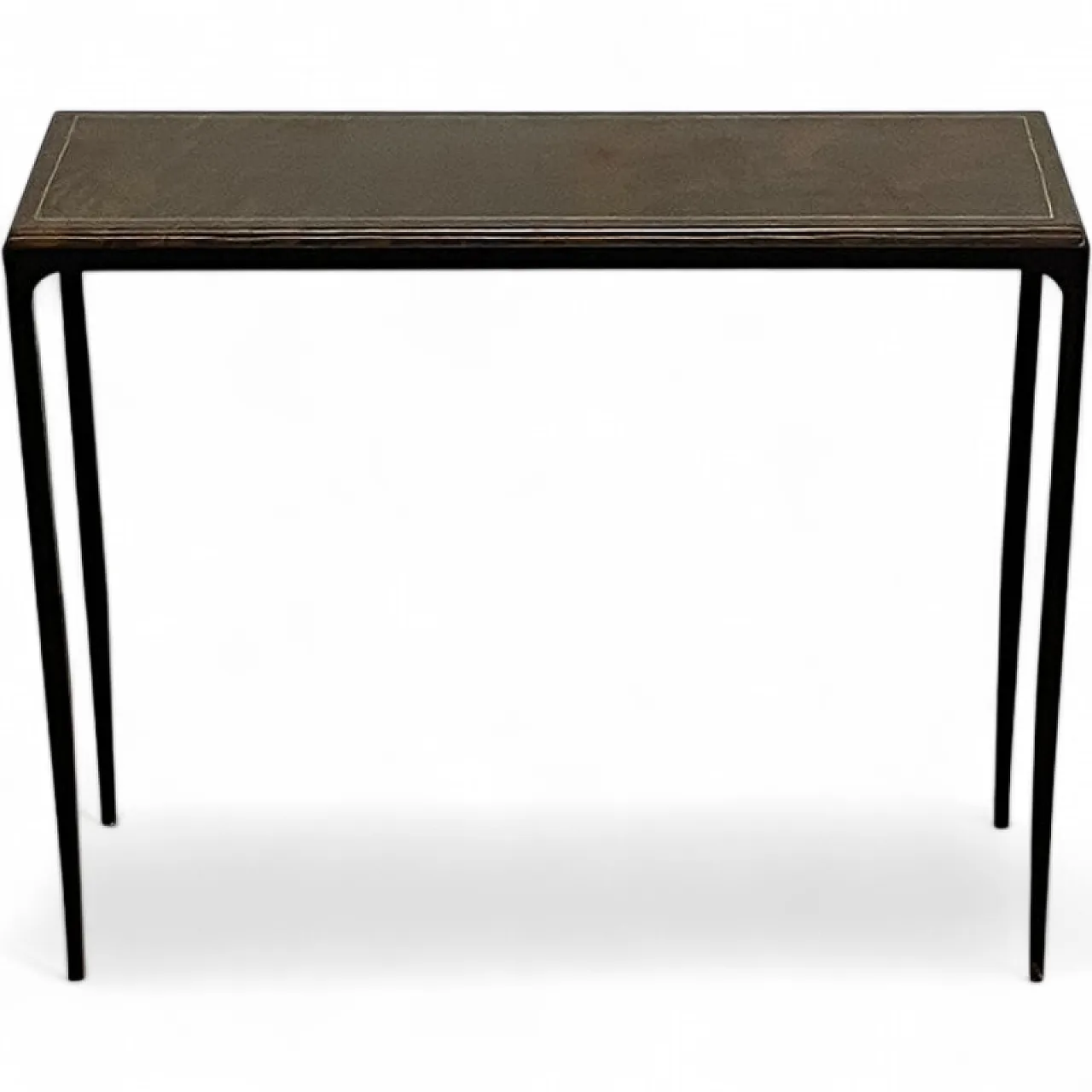 Iron and leather console, 1990s 6