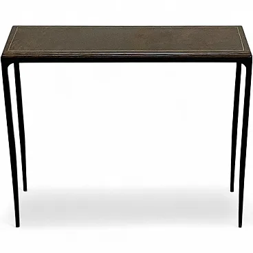 Iron and leather console, 1990s