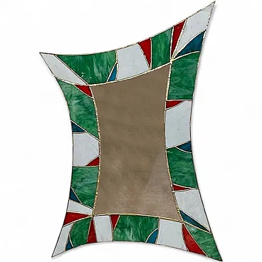 Vintage glass mirror, 1980s
