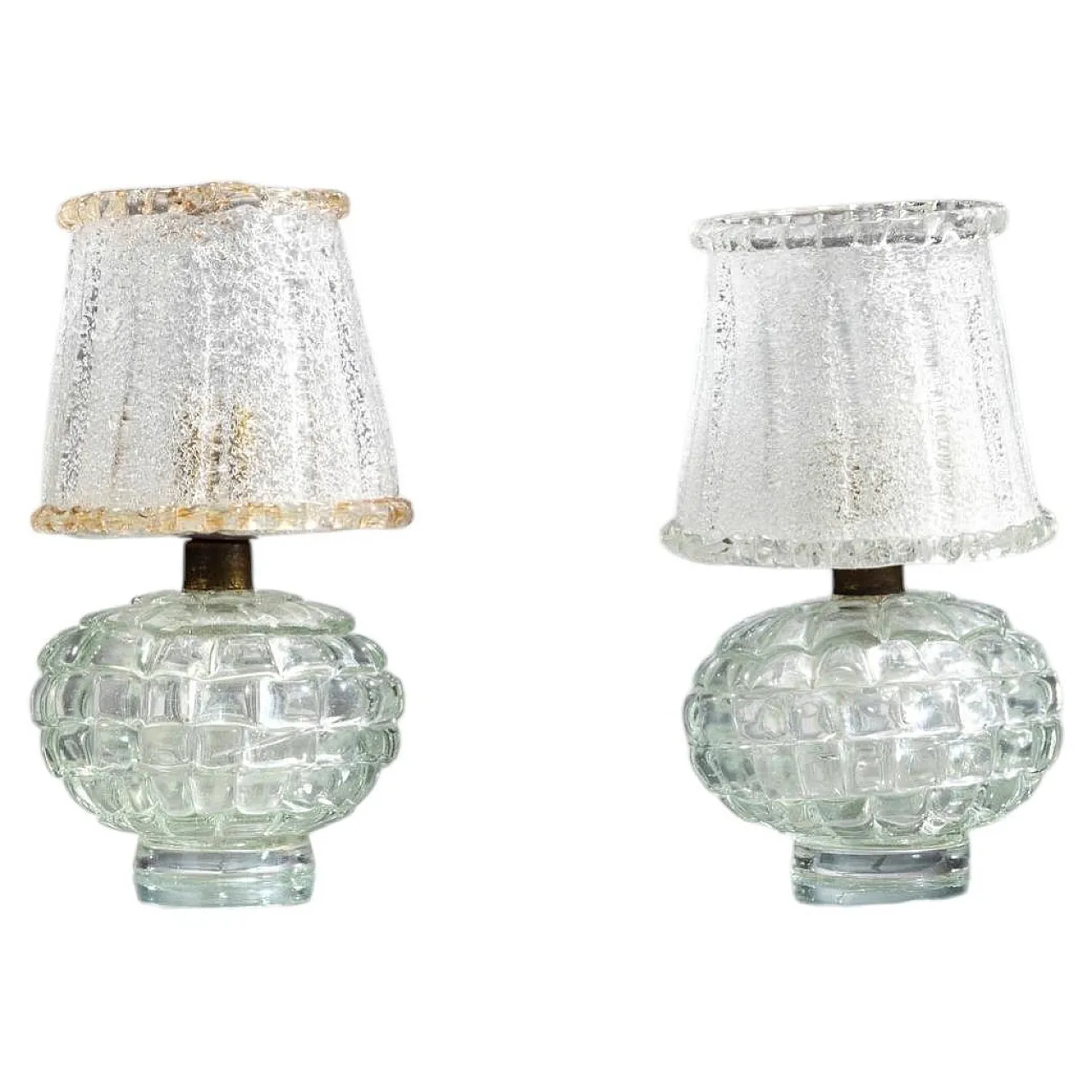 Barovier & Toso, coppia di lampade da tavolo, anni '40 1