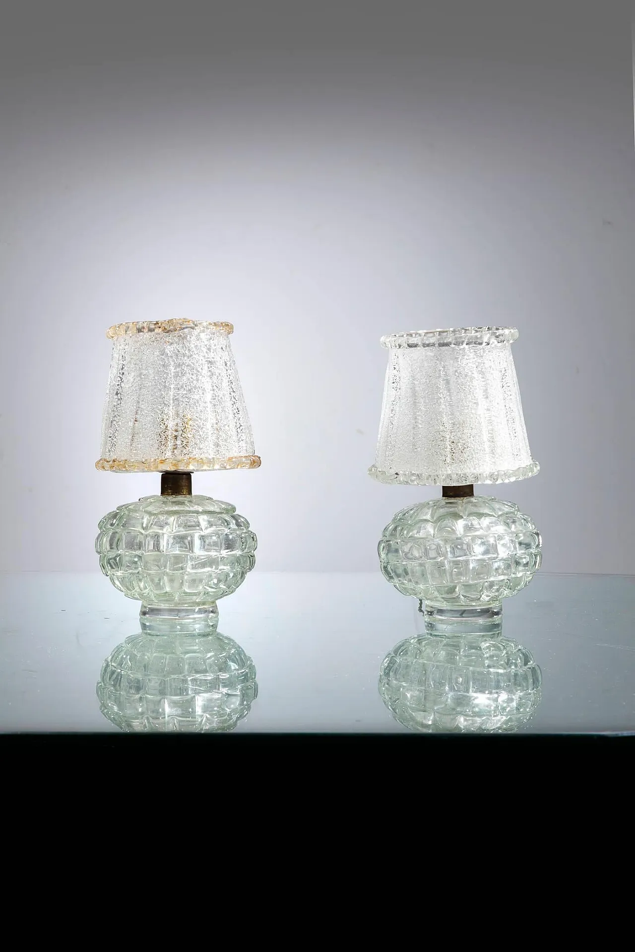 Barovier & Toso, coppia di lampade da tavolo, anni '40 6