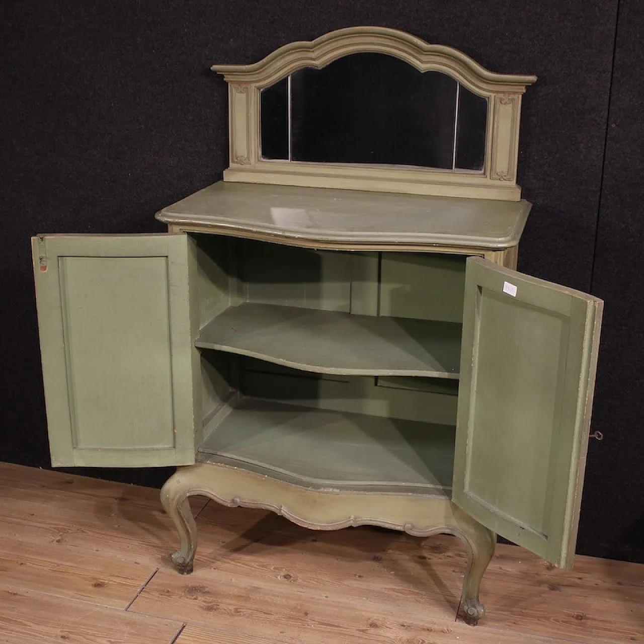 Italian lacquered sideboard with mirror from the 20th century 8