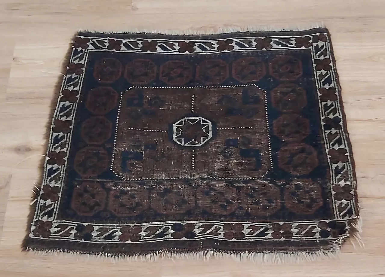 Antique Pakistani Hand-Knotted Tribal Rug, 19th Century 2