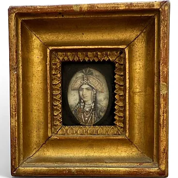 Mughal Lady Miniature on Ivory - Delhi School, 19th Century