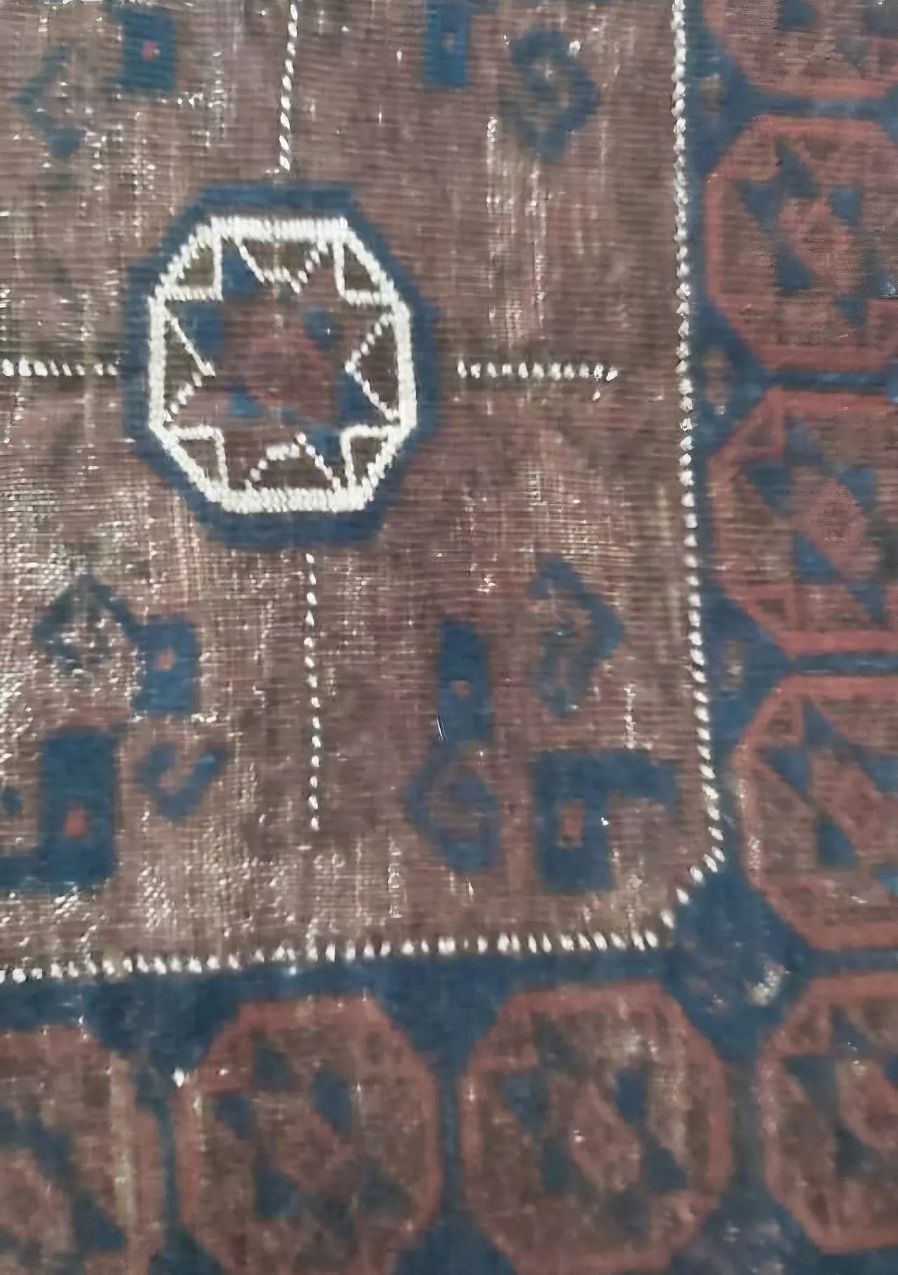 Antique Pakistani Hand-Knotted Tribal Rug, 19th Century 4