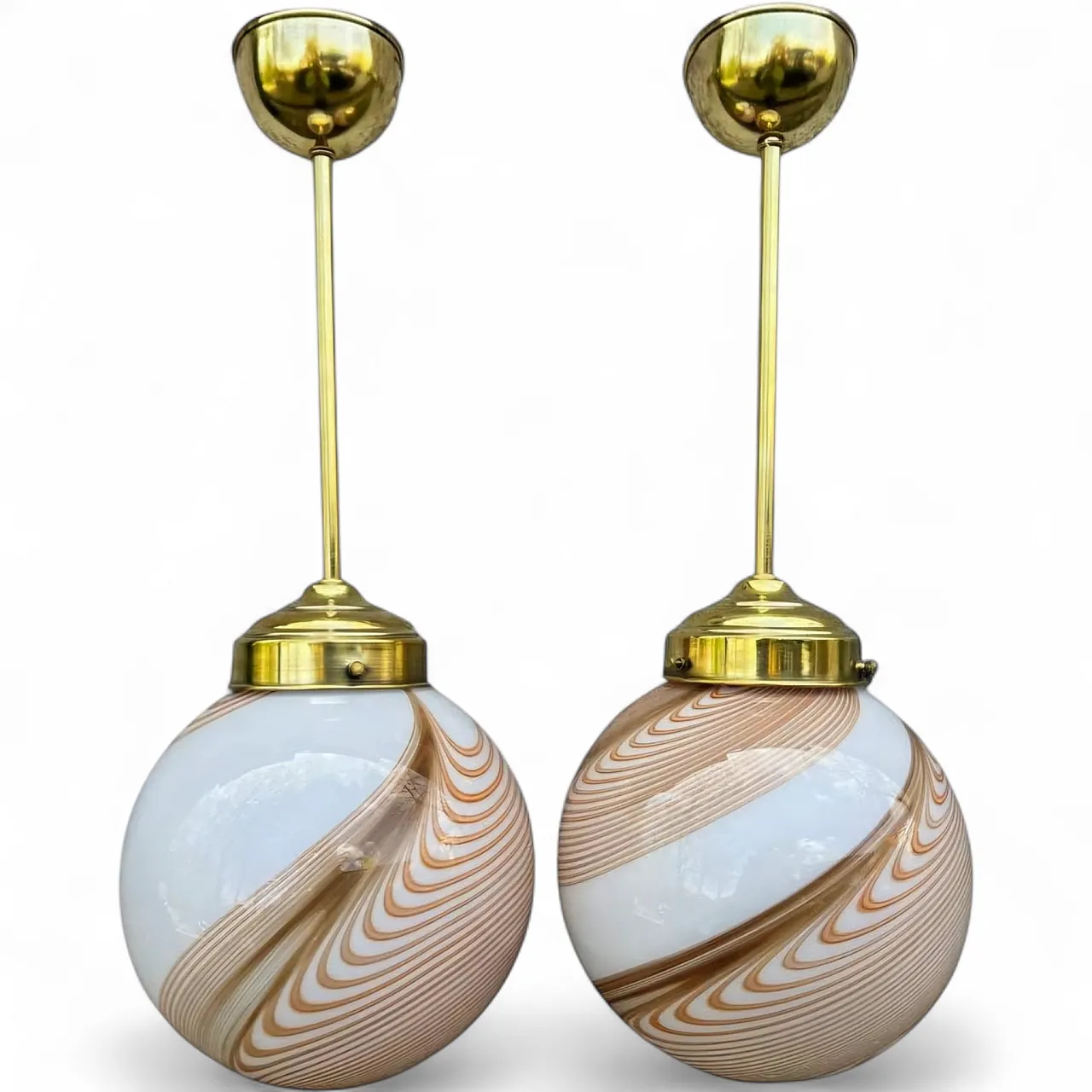 Pair of Murano Glass Ceiling Light by Dino Martens, Mid 20th Century 9