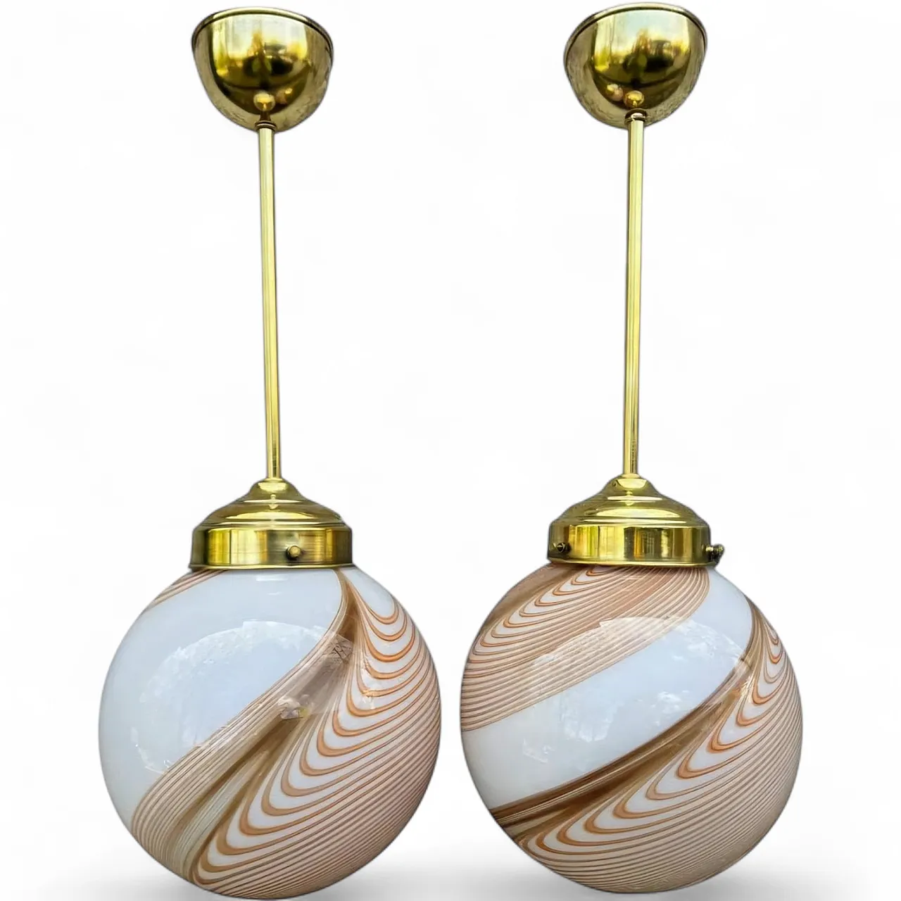 Pair of Murano Glass Ceiling Light by Dino Martens, Mid 20th Century 10