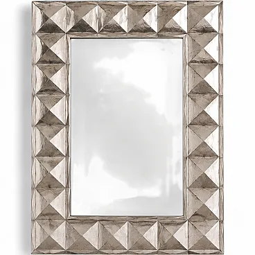 Geometric Postmodern Silvered Mirror, Mid/Late 20th Century