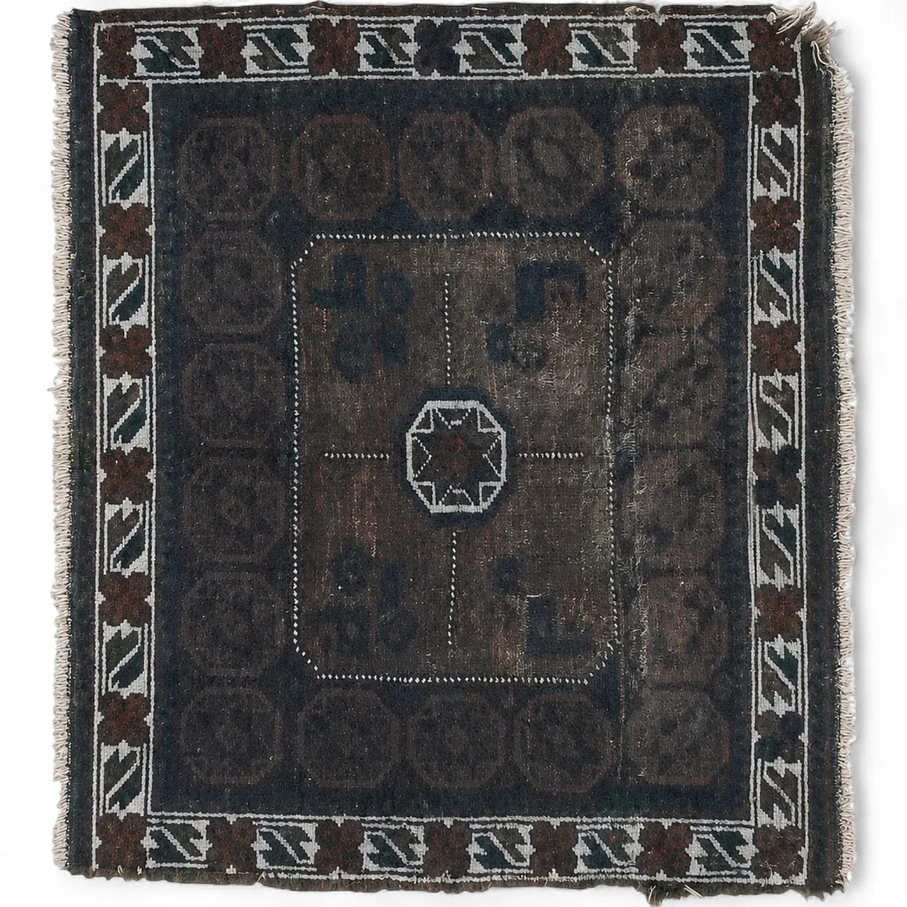 Antique Pakistani Hand-Knotted Tribal Rug, 19th Century 9