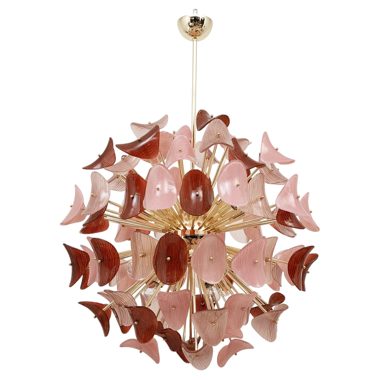 Lampadario Sputnik in vetro di Murano e ottone, '900 1