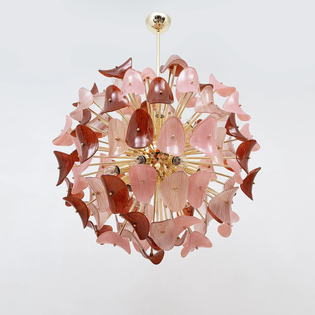 Lampadario Sputnik in vetro di Murano e ottone, '900 4