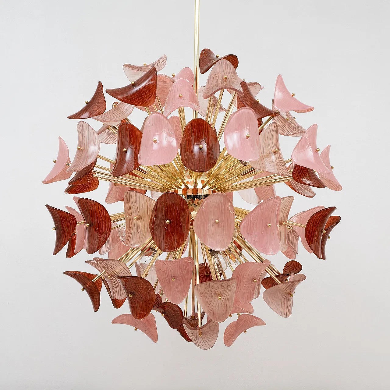 Lampadario Sputnik in vetro di Murano e ottone, '900 5