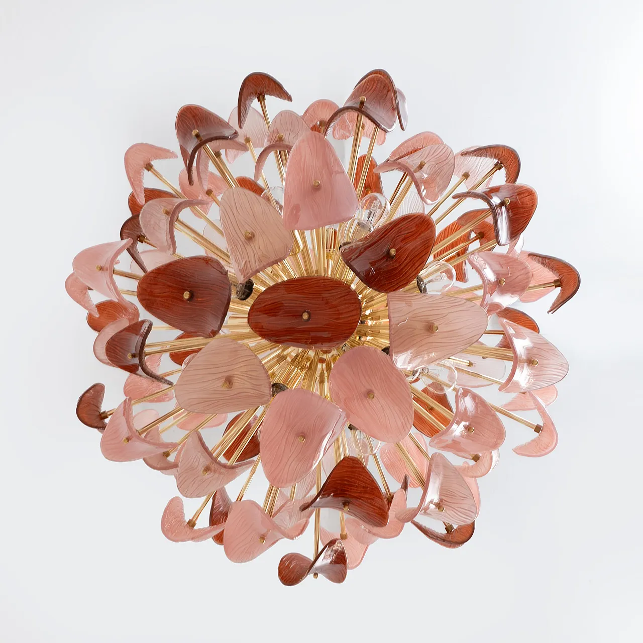 Lampadario Sputnik in vetro di Murano e ottone, '900 6