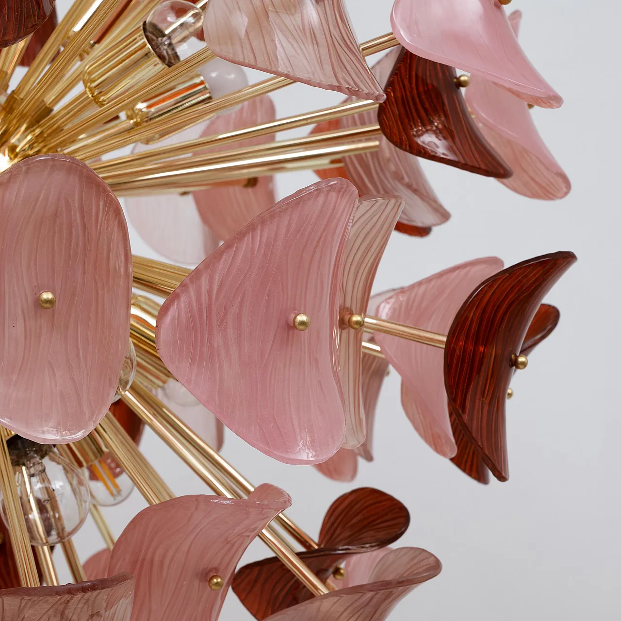 Lampadario Sputnik in vetro di Murano e ottone, '900 7