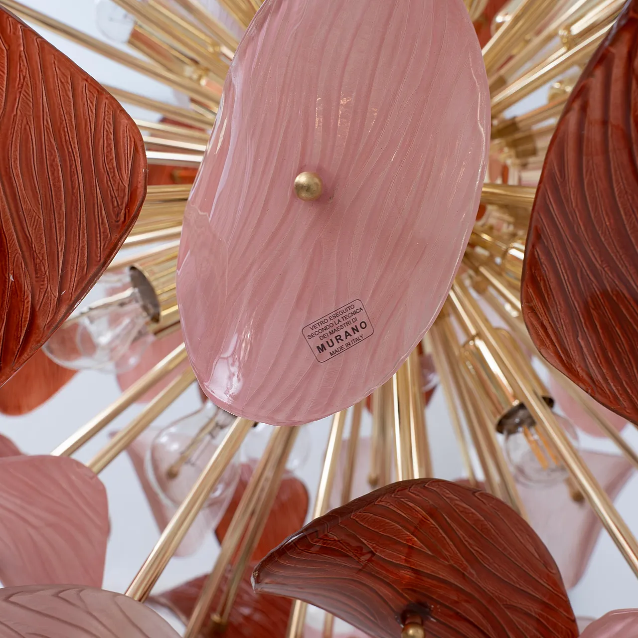 Lampadario Sputnik in vetro di Murano e ottone, '900 9