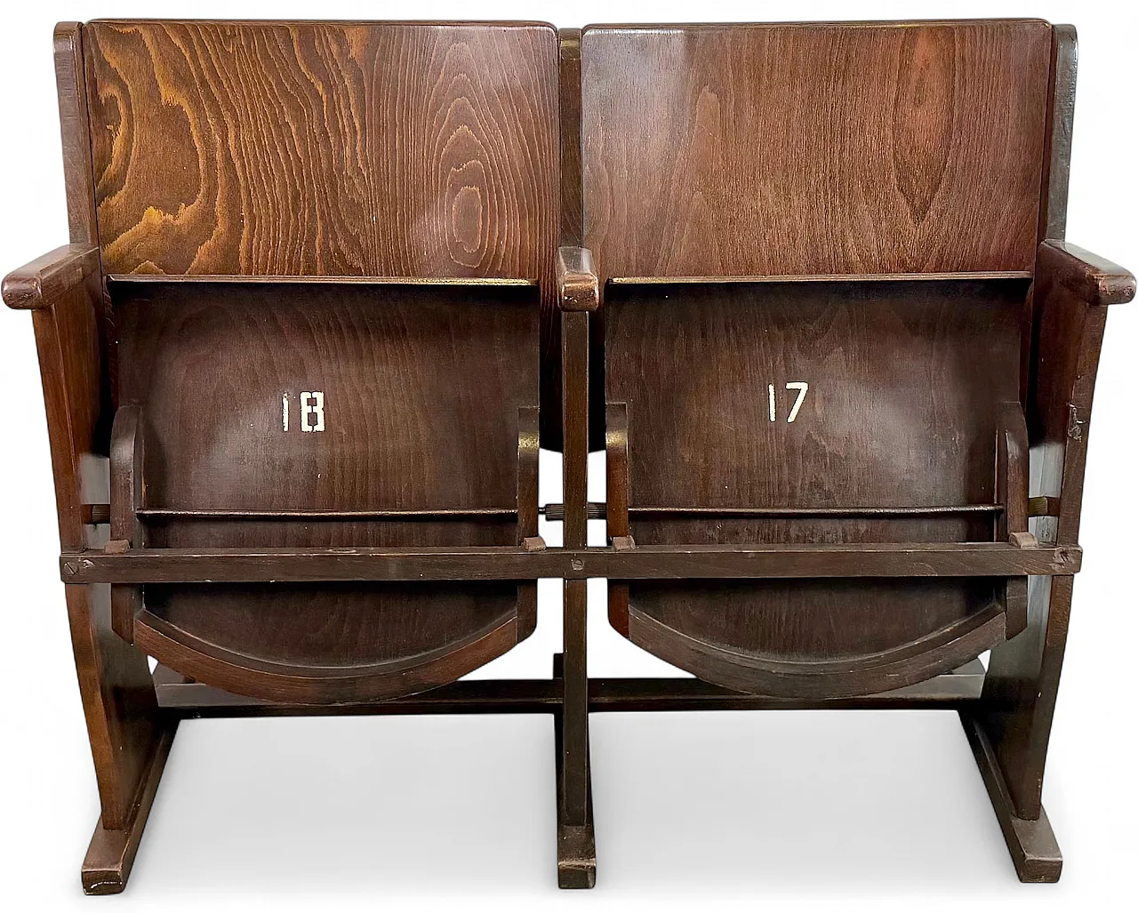 Vintage Two-Seat Cinema Bench from TON, 1960s 21