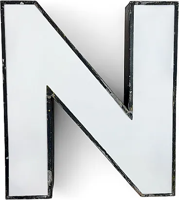Large Vintage Illuminated Advertising Letter N , 1960s