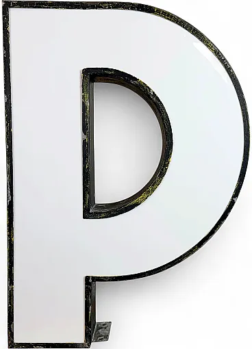 Large Vintage Illuminated Advertising Letter P, 1960s