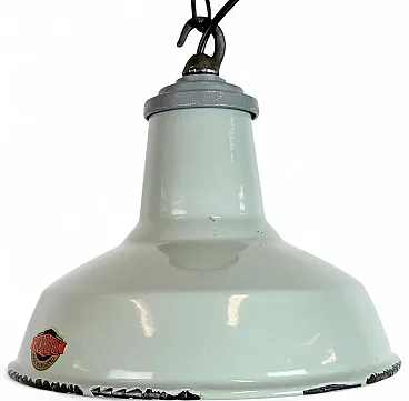 Industrial Grey Enamel Factory Pendant Lamp from Thorlux, 1960s