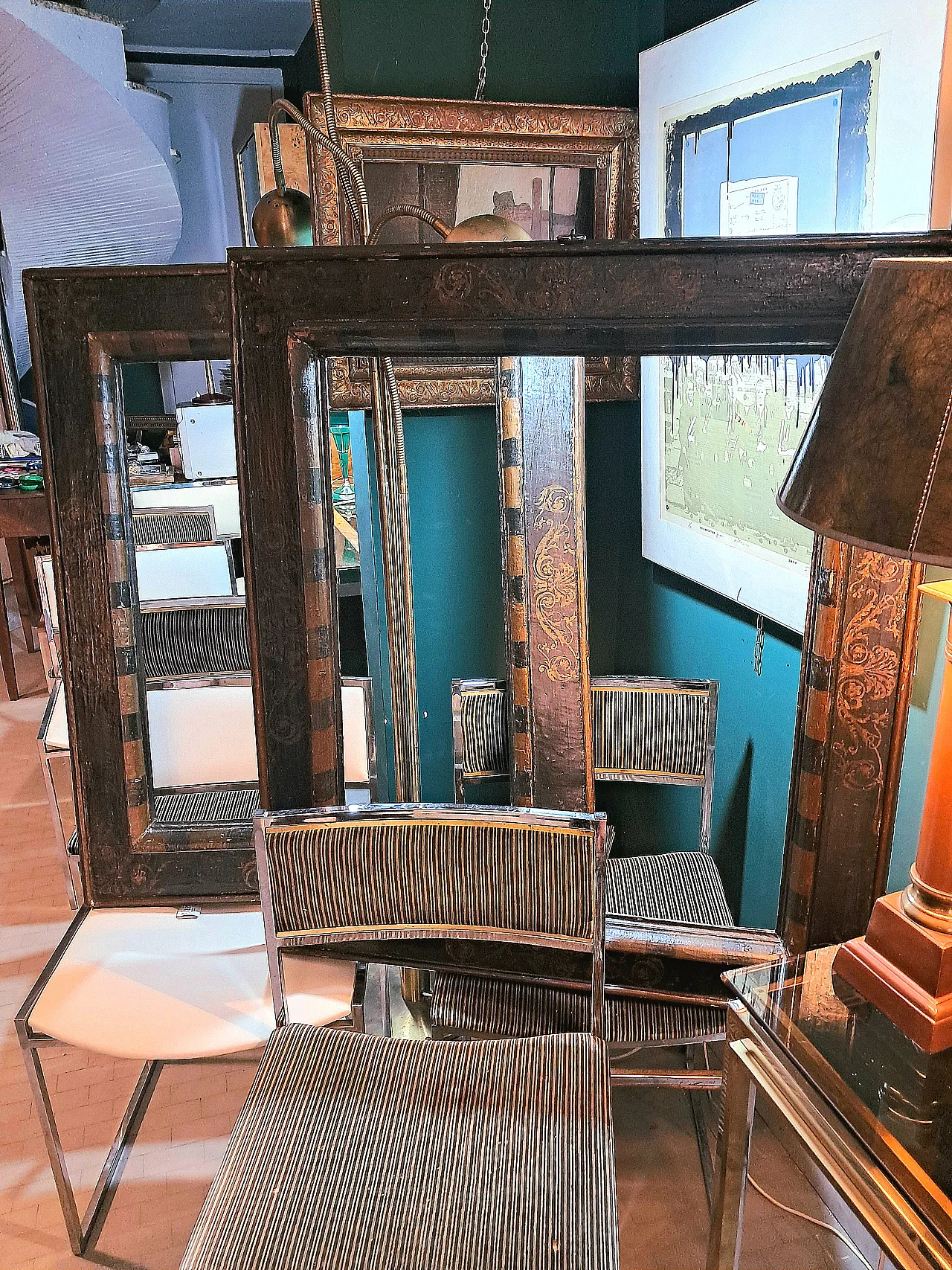 Pair of large antique lacquered frames, Siena, end 16th century 7