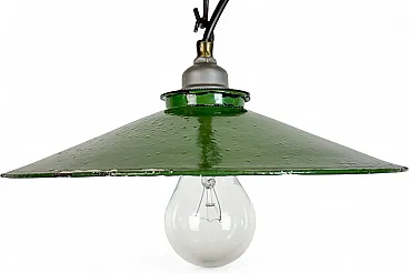 Industrial Green Enamel Light, 1950s
