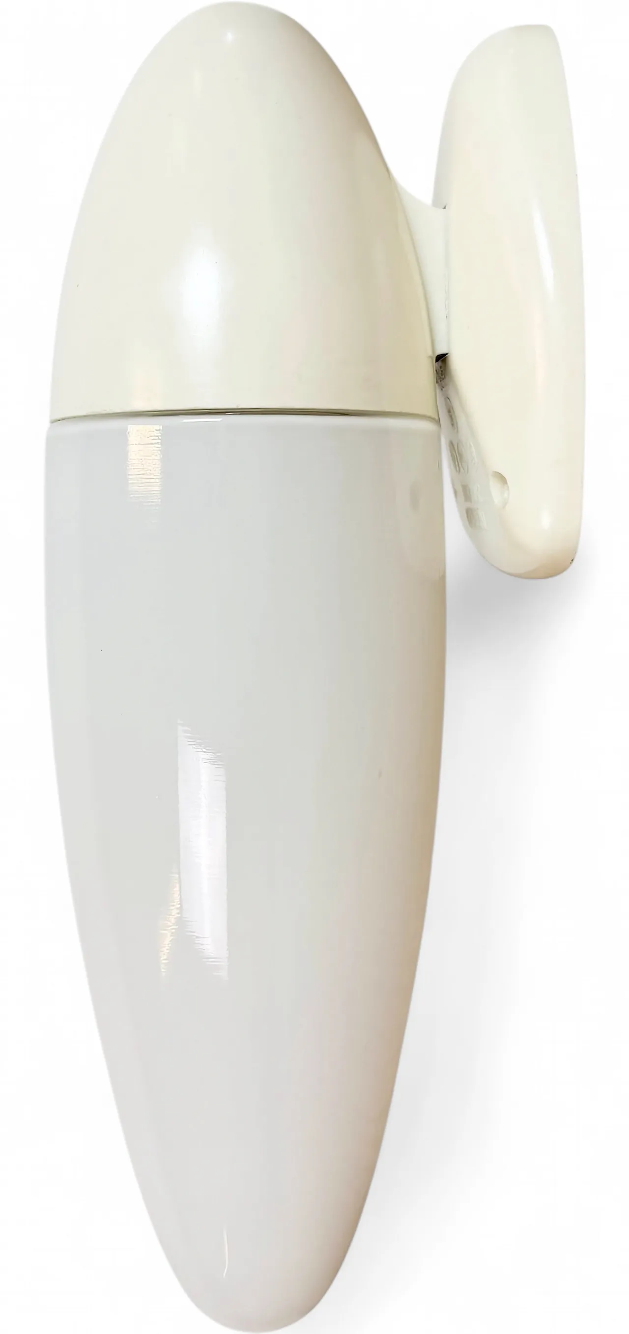 Industrial White Bakelite Wall Light with Milk Glass, 1950s 19